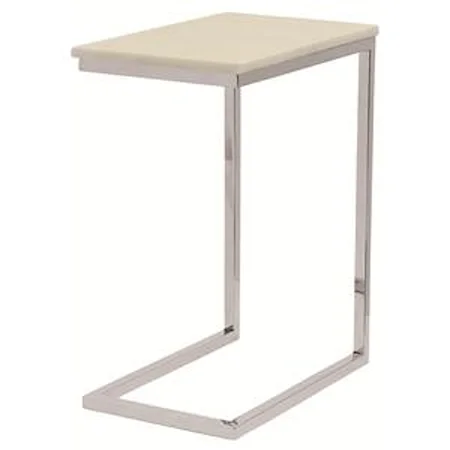 Ivory Marble Pull-Up Table with Stainless Steel Legs